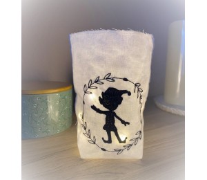 Stickdatei ITH - Lichtbeutel Wichtelkranz Silhouette